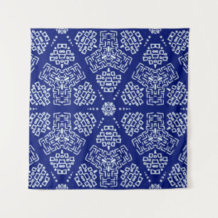 Striped hand painted seamless pattern with ethnic tapestry