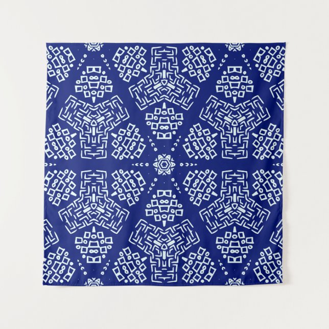 Striped hand painted seamless pattern with ethnic  tapestry (Front)