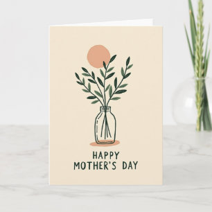 Striped Happy Moms Day Card