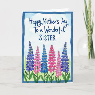 Striped Happy Mothers Sister Card