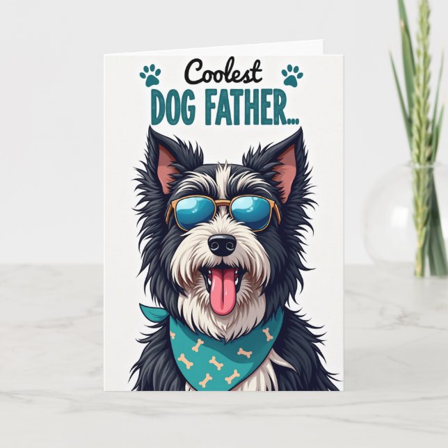 Striped Happy Pup Portrait Card (Front)