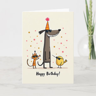 Striped Hat Birthday Card