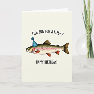 Striped Hat Fish Birthday Card