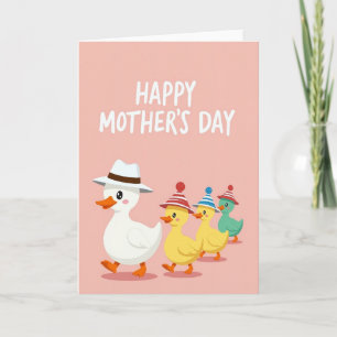 Striped Hats Happy Bird Card