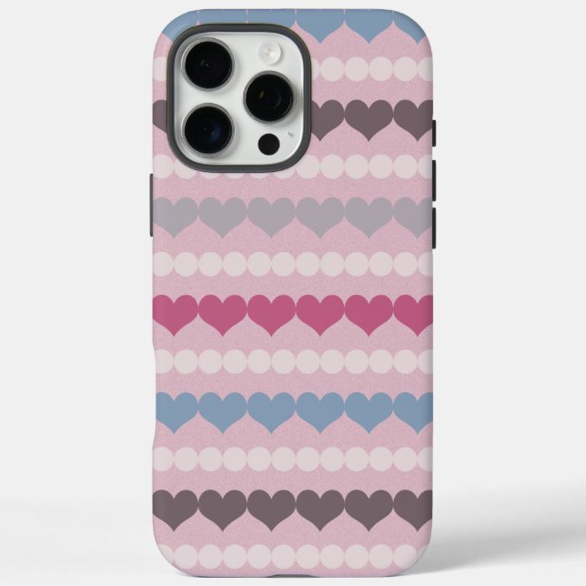 Striped Heart and Circle Pattern Case-Mate iPhone Case (Back)