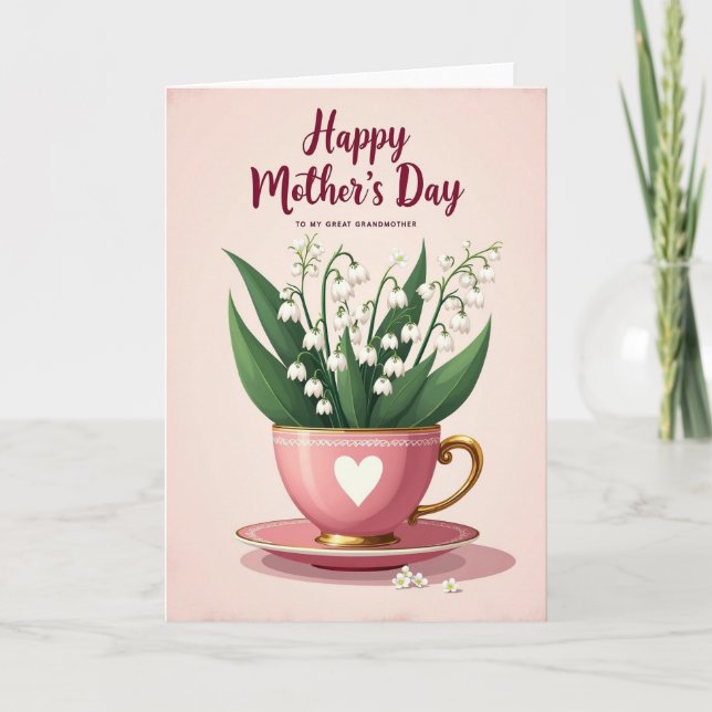Striped Heart Blossom Card (Front)