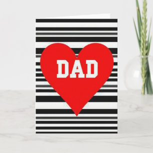 Striped Heart Dad Card