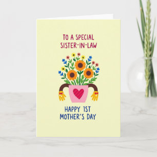 Striped Heart Flower Pot Card