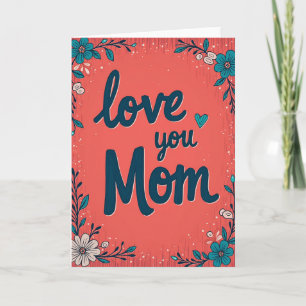 Striped Heart Mom Love You Card