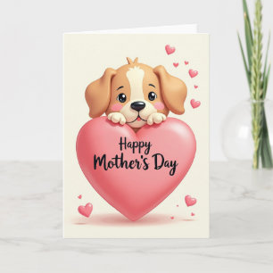 Striped Heart Pup Greeting Card