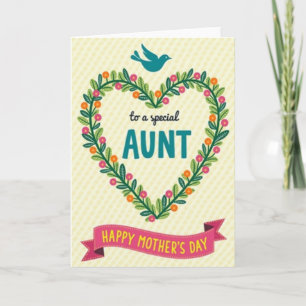Striped Heartfelt Aunt Spring Card