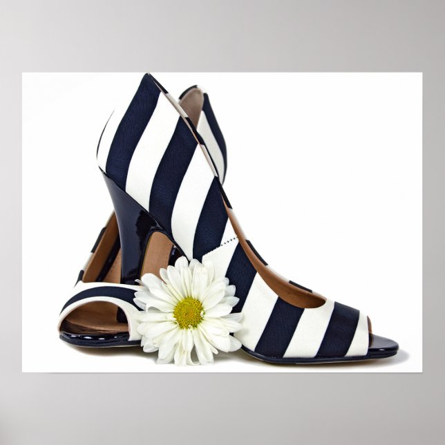 striped high heels and daisy poster (Front)