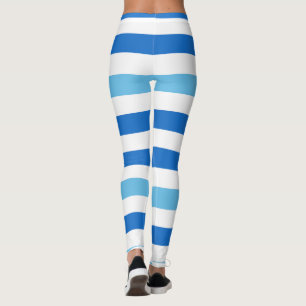 Striped Horizon Blue and White Leggings