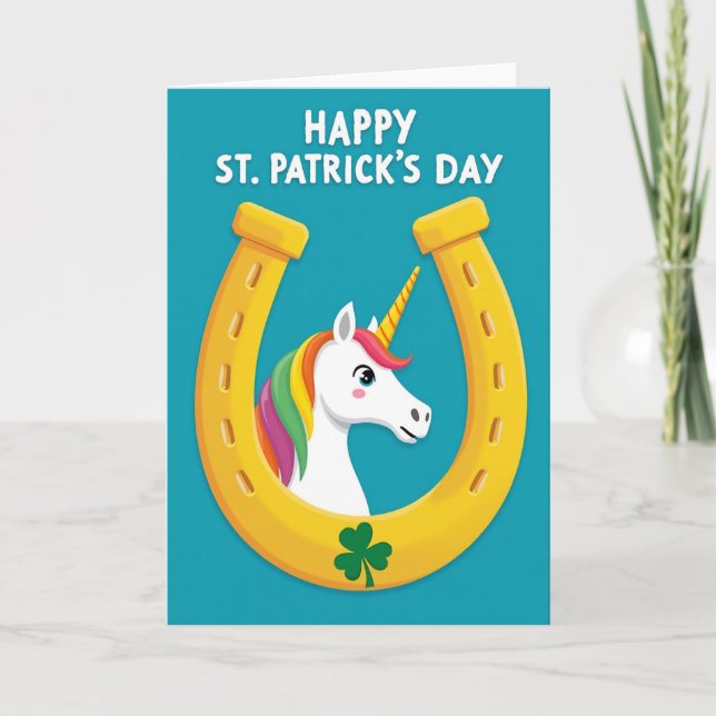 Striped Horn Unicorn Card (Front)