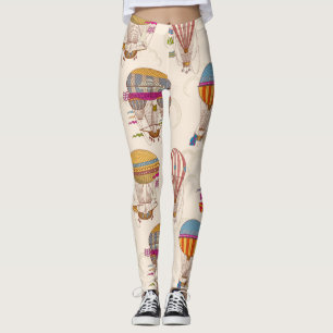 Striped Hot Air Balloons Leggings