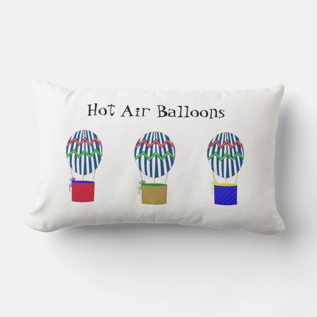Striped Hot Air Balloons Lumbar Cushion (Front)