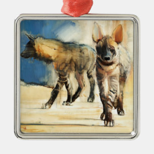 Striped Hyaenas 2010 Metal Ornament