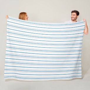 Striped In Blues Fleece Blanket