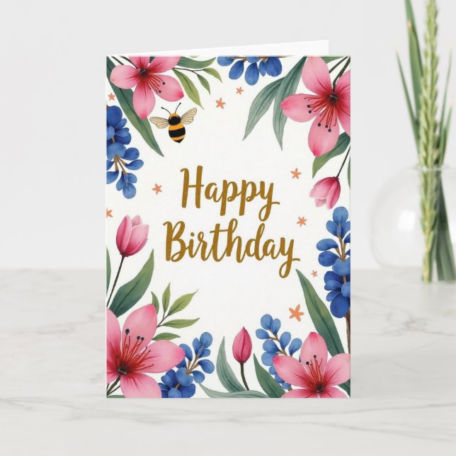 Striped Insect Birthday Card (Front)