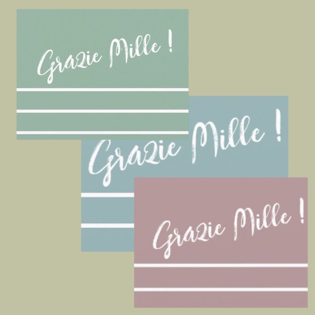 Striped Italian Thank You Postcard (Creator Uploaded)