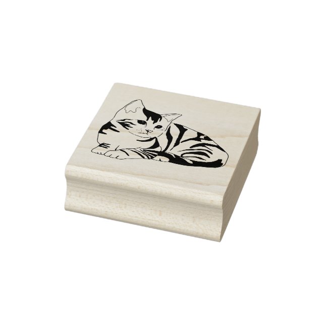 Striped Kitten Rubber Stamp (Stamp)