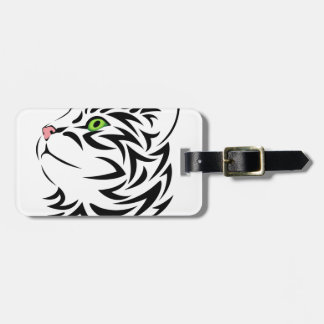 Striped Kitty with Green Eyes Luggage Tag