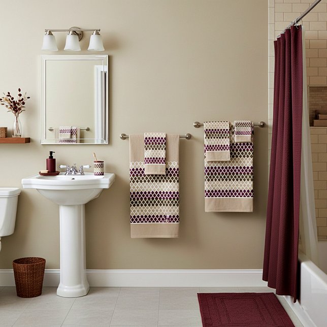Striped lace pattern bath towel set (Creator Uploaded)