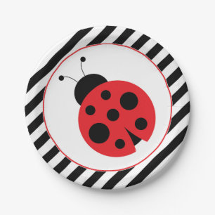 Striped Ladybug Party Plates