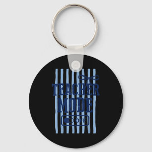 Striped last day of school teacher mode off class key ring