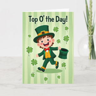 Striped Leprechaun Scene Card