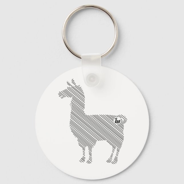 Striped Llama Keychain (Front)