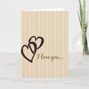 Striped Love Hearts Kraft Card