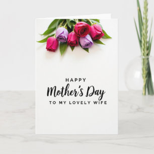 Striped Lovely Wife Day Card