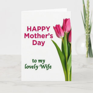 Striped Lovely Wife Mothers Day Card