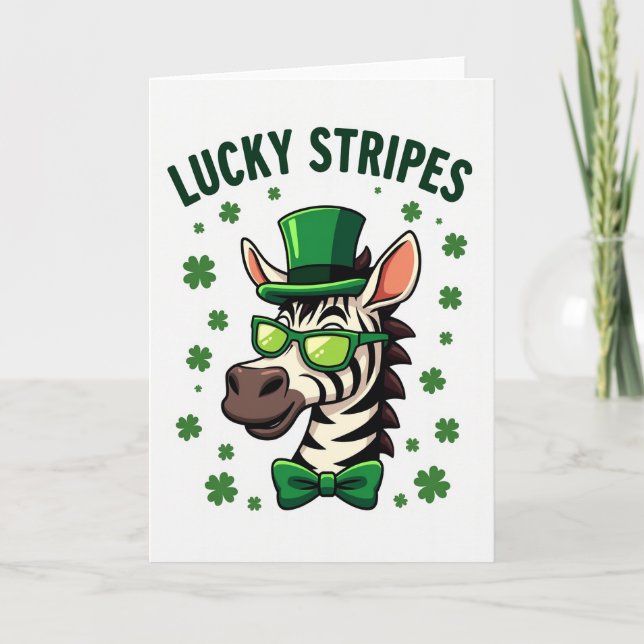 Striped Luck St Patricks Card (Front)