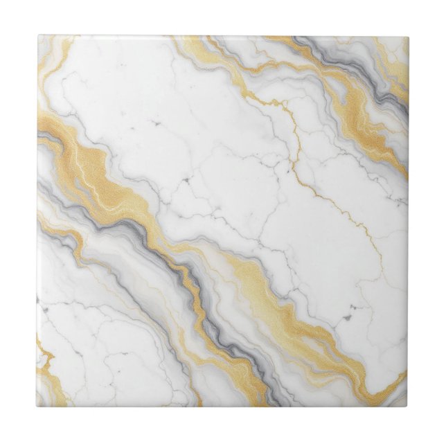 Striped Luxe Marble Ceramic Tile (Front)