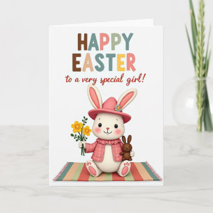Striped Mat Rabbit Friend Card