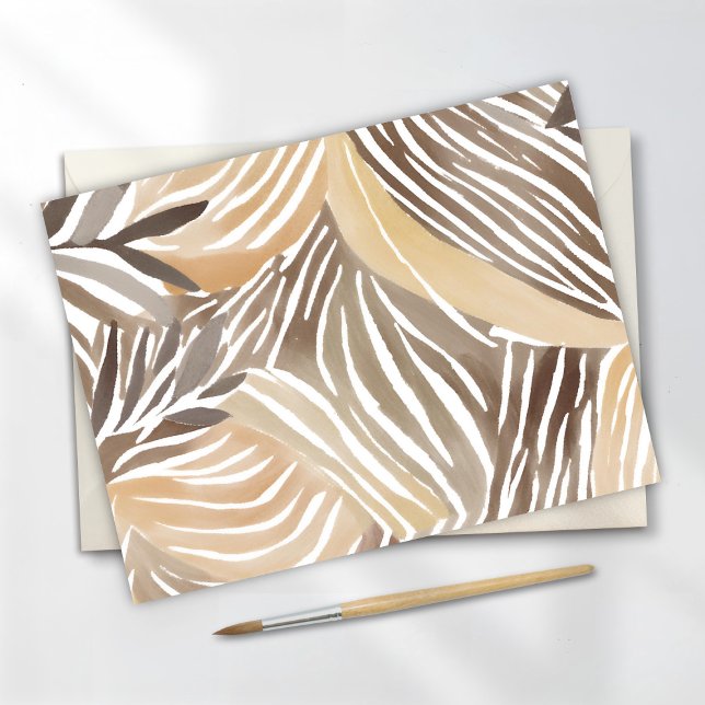 Striped Modern Neutral Beige Simple Postcard (Creator Uploaded)