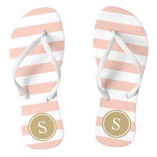 Striped Monogram in Blush Thongs