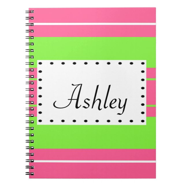 Striped Monogram Notebook (Front)