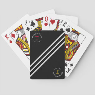 striped & monogrammed family playing cards