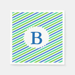Striped Monogrammed Paper Napkins