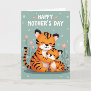 Striped Mother And Cub Card