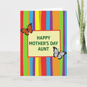 Striped Mothers Day Aunt Card