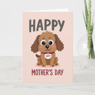 Striped Mothers Day Cute Dog Card
