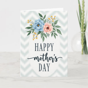 Striped Mothers Day Floral Card