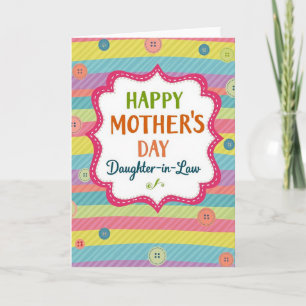 Striped Mothers Day Sewing Card