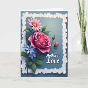 Striped Mothers Rose Card