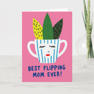 Striped Mug Best Mom Ever Card