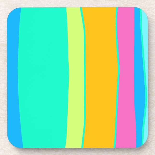 Striped multicoloured coaster (Front)